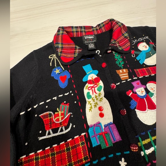 Vintage VTG Christmas Cardigan Ugly Snowman Sweater Women's Size
Small - Picture 4 of 8